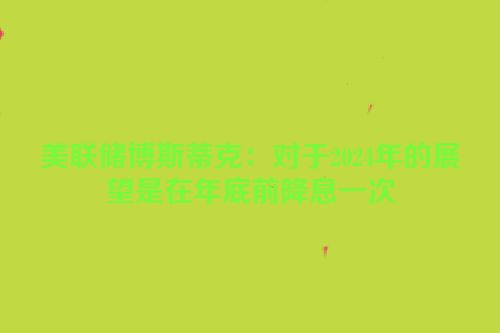 美联储博斯蒂克：对于2024年的展望是在年底前降息一次