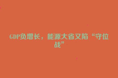 GDP负增长，能源大省又陷“守位战”