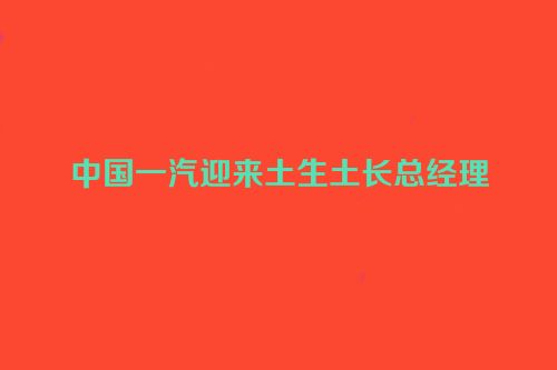 中国一汽迎来土生土长总经理