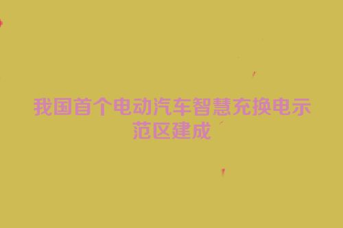 我国首个电动汽车智慧充换电示范区建成
