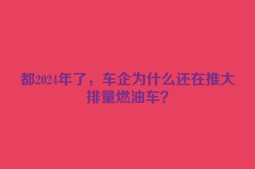 都2024年了，车企为什么还在推大排量燃油车？
