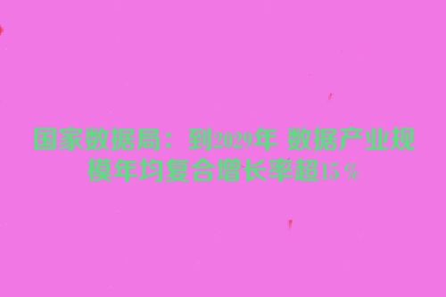 国家数据局：到2029年 数据产业规模年均复合增长率超15％