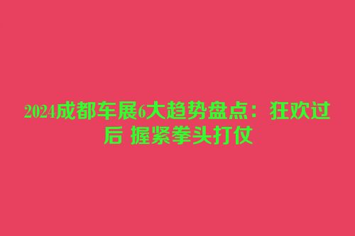 2024成都车展6大趋势盘点：狂欢过后 握紧拳头打仗