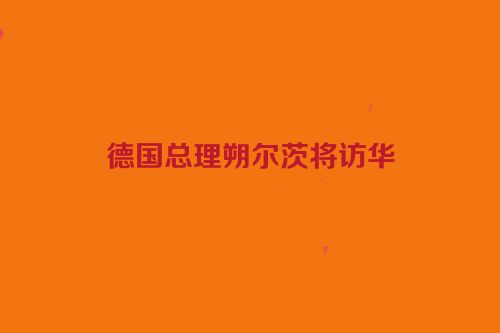 德国总理朔尔茨将访华