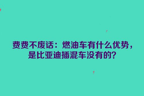 费费不废话：燃油车有什么优势，是比亚迪插混车没有的？