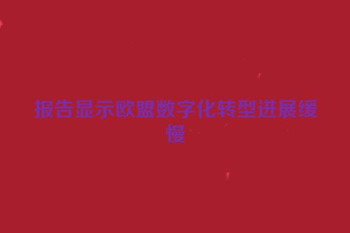 报告显示欧盟数字化转型进展缓慢
