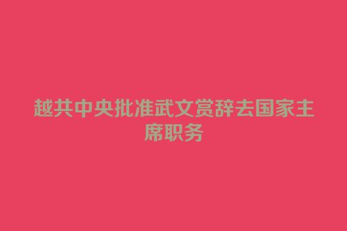 越共中央批准武文赏辞去国家主席职务