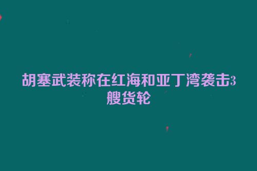 胡塞武装称在红海和亚丁湾袭击3艘货轮