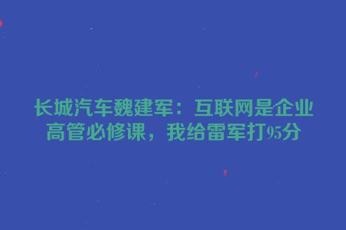 长城汽车魏建军：互联网是企业高管必修课，我给雷军打95分