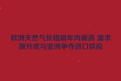 欧洲天然气价格刷年内新高 需求飙升或与亚洲争夺进口供应