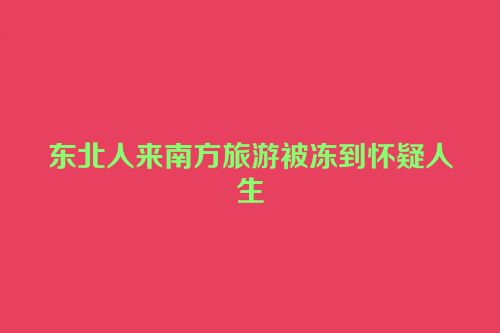 东北人来南方旅游被冻到怀疑人生