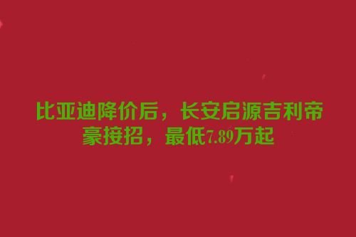 比亚迪降价后，长安启源吉利帝豪接招，最低7.89万起