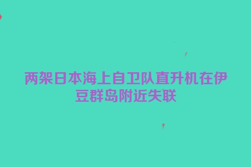 两架日本海上自卫队直升机在伊豆群岛附近失联