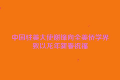 中国驻美大使谢锋向全美侨学界致以龙年新春祝福