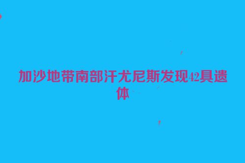 加沙地带南部汗尤尼斯发现42具遗体