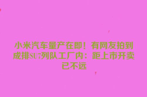 小米汽车量产在即！有网友拍到成排SU7列队工厂内：距上市开卖已不远