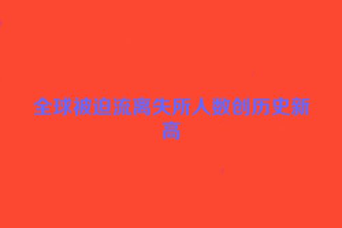 全球被迫流离失所人数创历史新高