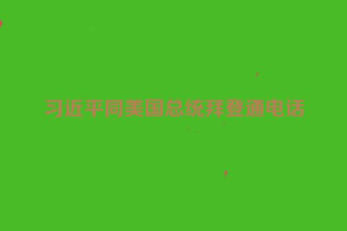 习近平同美国总统拜登通电话
