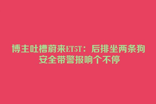 博主吐槽蔚来ET5T：后排坐两条狗 安全带警报响个不停