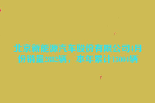 北京新能源汽车股份有限公司4月份销量2882辆，本年累计13004辆