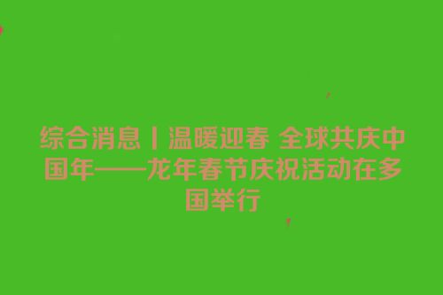 综合消息丨温暖迎春 全球共庆中国年——龙年春节庆祝活动在多国举行