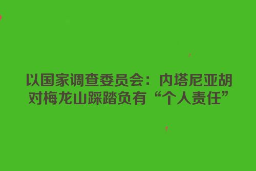 以国家调查委员会：内塔尼亚胡对梅龙山踩踏负有“个人责任”