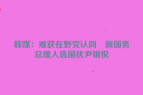 韩媒：难获在野党认同　新国务总理人选困扰尹锡悦
