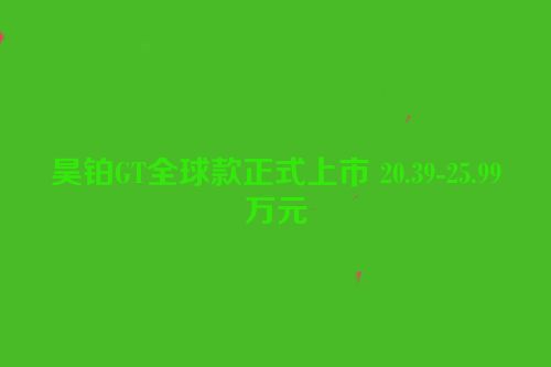 昊铂GT全球款正式上市 20.39-25.99万元