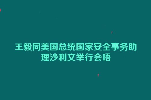 王毅同美国总统国家安全事务助理沙利文举行会晤