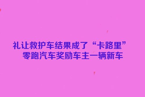 礼让救护车结果成了“卡路里” 零跑汽车奖励车主一辆新车