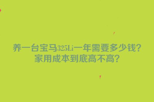 养一台宝马325Li一年需要多少钱？家用成本到底高不高？