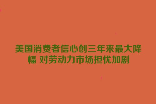 美国消费者信心创三年来最大降幅 对劳动力市场担忧加剧