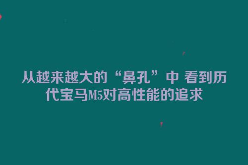 从越来越大的“鼻孔”中 看到历代宝马M5对高性能的追求