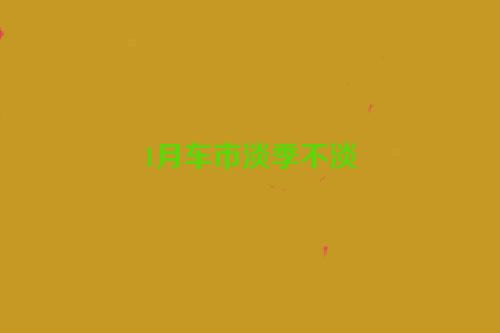 1月车市淡季不淡
