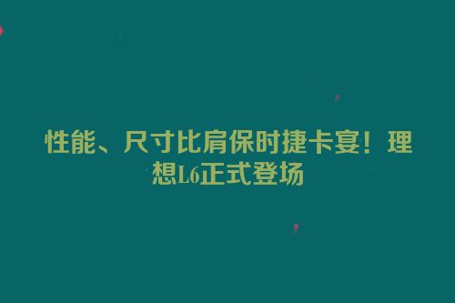 性能、尺寸比肩保时捷卡宴！理想L6正式登场