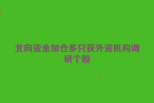 北向资金加仓多只获外资机构调研个股