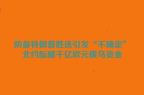 防备特朗普胜选引发“不确定”　北约酝酿千亿欧元援乌资金