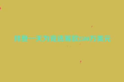 拜登一天为竞选筹款2500万美元