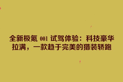 全新极氪 001 试驾体验：科技豪华拉满，一款趋于完美的猎装轿跑
