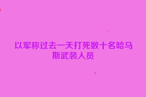 以军称过去一天打死数十名哈马斯武装人员