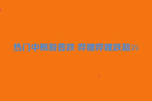 热门中概股普跌 哔哩哔哩跌超5%