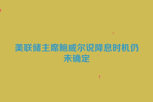 美联储主席鲍威尔说降息时机仍未确定