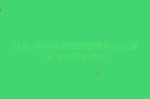 日本8月所持美国国债增加135亿美元 至1.1万亿美元
