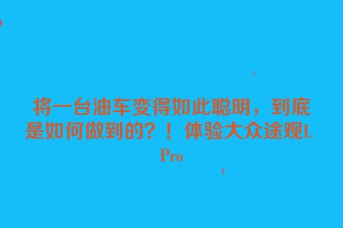 将一台油车变得如此聪明，到底是如何做到的？！体验大众途观L Pro