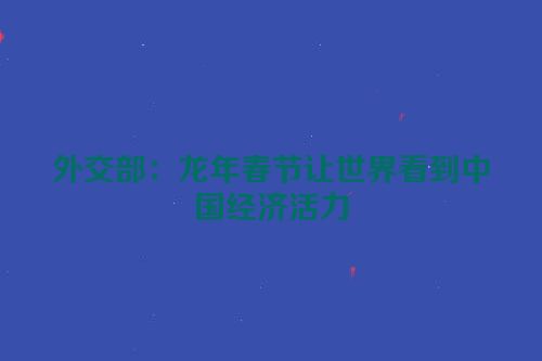外交部：龙年春节让世界看到中国经济活力
