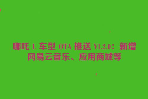 哪吒 L 车型 OTA 推送 V1.2.0：新增网易云音乐、应用商城等