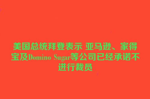 美国总统拜登表示 亚马逊、家得宝及Domino Sugar等公司已经承诺不进行裁员
