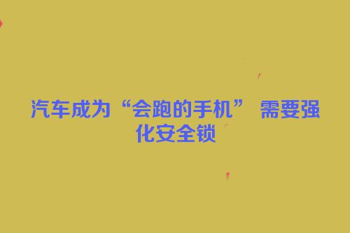 汽车成为“会跑的手机” 需要强化安全锁