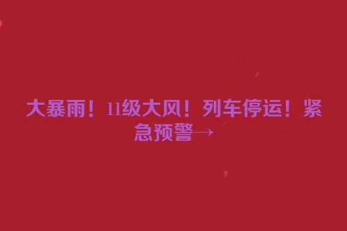 大暴雨！11级大风！列车停运！紧急预警→