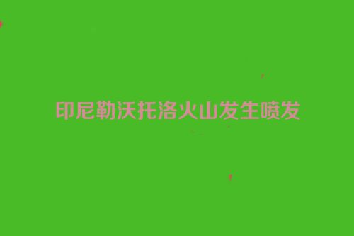 印尼勒沃托洛火山发生喷发